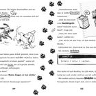 Seite 94: Dialoge zwischen Lilli und einer Figur. Hundeillustration. Pfotenspuren, humorvolle Texte, mechanisches Haustier.