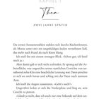 KAPITEL 1

Thea

ZWEI JAHRE SPÄTER

Illustration: ein Zweig mit Blüten. Text beschreibt einen Morgen mit einem ungeduldigen Haustier.