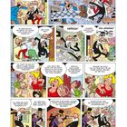 Comic mit chaotischen Szenen: Verfolgung, Verwechslungen und übertriebene Gesten. Lebendige Figuren voller Dynamik und Humor.