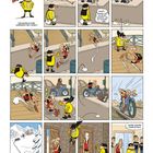 "UNSCHLAGBAR, der einzig wahre Superheld des Comics." Ein Dieb wird von einem gezeichneten Helden verfolgt.