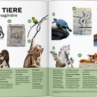 Texte: ROMS TIERE Echte & imaginäre. La Lupa, Päpstliche Bienen, Parrocchetti, L'Aquila, L'Elefantino, Schildkröten, Asklepia-Schlange, Hirsch des Heiligen Eustachius, Pferde, Die Katzen von Torre Argentina. Enthalten sind Skulpturen und ein schlafende Katze.