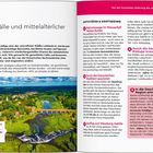 "Spot 6: Kuldiga, Wasserfälle und mittelalterlicher Charme. Aktivitäten & Sehenswürdigkeiten. Ein wunderbares Ensemble..."

Rechts: pinke Überschriften für Aktivitäten, detaillierte Beschreibungen. Links: Beschreibung einer lettischen Stadt mit Bild.