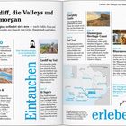 "Cardiff, die Valleys und Glamorgan. Eine Region erfindet sich neu. Seite 17: Cardiff, Seite 19: Shoppen & Chillen. Eintauchen erleben."