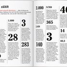 Das Bild zeigt eine Doppelseite mit Fakten zur Côte d’Azur. Es enthält Überschriften, Textkolumnen und große Zahlenwerte.