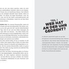 Links eine Textseite mit einem Prolog über das Altern. Rechts die Überschrift "TEIL I WER HAT AN DER UHR GEDREHT?"