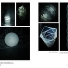 Links: Kyra Börnemeier, Julian Hensel, Leuchten, 2014. Rechts: Birgit Hengstebeck, Leuchte, 2014. Abstrakte Lampenformen.