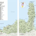 Bastia und Nordküste, Highlights: Bastia, Calvi. Sehenswürdigkeiten: Erbalunga, Cap Corse, Pietracorbara. Topografische Karte.