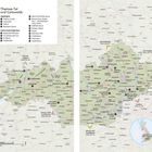 Text: Themse-Tal und Cotswolds, Highlights, Sehenswürdigkeiten. Karte von Zentral-England mit Städten und Sehenswürdigkeiten.
