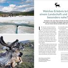 Welches Erlebnis bringt einem Landschaft und Kultur besonders nahe? Oben: Rentiere auf einer Eisfläche. Unten: Bei den Tsaatan kommt man den Rentieren ganz nah.