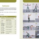 Übungsnamen wie "Einen Baum umarmen", "Around the Clock". Bilder zeigen einen Mann bei Balanceübungen.