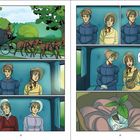Zwei Frauen sitzen in einer Kutsche. Text: "Edward hat mir zum Abschied etwas geschenkt. Wollt ihr es sehen?" und "Edward hat gesagt, ich soll ihn gleich in unserem Garten auspflanzen." Eine Illustration mit einer Pflanze in einem Tuch.