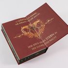 Auf rotem Hintergrund steht: „O Göttin im Himmel, ihr strahlt voller Macht, seid stets unser Stern in der dunkelsten Nacht.“ Ein goldenes Moth-Motiv ist zentral abgebildet.
