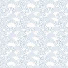 Ein sich wiederholendes Muster aus blassen, gewölbten blauen Linien, die an stilisierte Wellen erinnern.