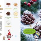 Schoko-Tannenzapfen Rezept mit Zutaten: Schoko-Cornflakes, Erdnussbutter, Nuss-Nougat-Creme, Butter, Puderzucker.