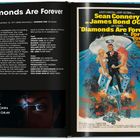 "Diamonds Are Forever", 1971. Synopsis über James Bonds Mission, um Diamanten von einem Industriellen zu verhindern. Auf Poster Connery.