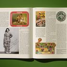 Links: Coca-Cola-Werbung mit zwei Frauen. Foto einer Frau mit handschriftlichem Gruß. Rechts: Tarzan-Eiswerbung und Signal Club-Logo.