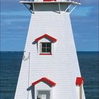 Kalenderblatt für Juli 2007. Leuchtturm in Cape Tryon, Prince Edward Island, Kanada, vor der Küste.