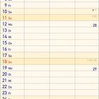 Kalender für Juli 2027, mit Wochentagen und Zahlen. Sonn- und Feiertage sind rot. Quadratisches Gitter zur Einteilung.