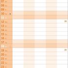 Kalender für Juli 2027, Tage 1 bis 31. Sonntage hervorgehoben. Monatsname unten rechts in weiß auf orange.
