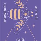 Die Biene: Die Süße des Lebens genießen. Zusammenhalt, Aktivität, Fleiß. Juli Kalender mit Daten. Illustration einer Biene.