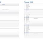 Kalender mit Januar und Februar 2028. Feiertage: Neujahr, Heilige Drei Könige, Valentinstag, Rosenmontag, Fastnacht.