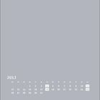 Kalender für Juli. Tage 4, 11, 18, 25 hervorgehoben. Grauer Hintergrund mit weißer Schrift.