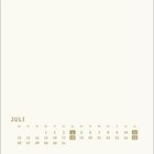 Kalender für Juli. Wochentage und Zahlen, 4, 11, 18, 25 hervorgehoben. Minimalistisches Design, viel Leerraum.