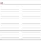 Kalender für Januar 2027, Woche 2. Tage: 11 Montag bis 17 Sonntag. Illustration einer Blume.