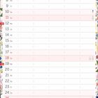 Kalender für Juli mit Spalten für Namen und Notizen. Blumenmuster an den Rändern.