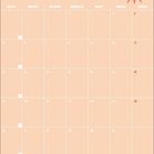 Kalenderblatt für Juli mit Wochentagen und Datumsfeldern. Oben ein Mond und ein Stern in warmen Farben.