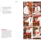 Campari Spritz Rezept und Zubereitung beschrieben; Serie von Bildern zeigt Barkeeper bei der Zubereitung des Drinks.