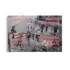 Texte: "Rewiring Narratives", "New Media Art from the Arab World". Verschiedene unscharfe Schwarzweiß-Fotografien von Menschen.