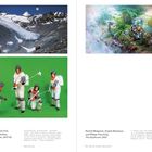 Links: Beschreibung eines Kunstprojekts über Gletscher. Rechts: Text zu einem interaktiven Spiel in einer geschützten Zone.