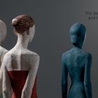 "The Self and the Other". Drei abstrakte Figuren in Blau, Rotbraun und Hellgrün vor grauem Hintergrund.