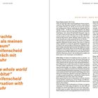 „Ich betrachte die Welt als meinen Lebensraum“ Beate Reifenscheid im Gespräch mit Dieter Nuhr. Text auf zwei Seiten verteilt.