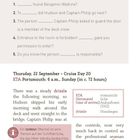 Übung 13: Lücken mit dem passenden Wort füllen. Text über eine Reise bei Nieselregen und Ankunftszeit in Portsmouth.