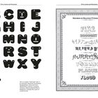 Links alphabetische Buchstaben mit Gesichtern, rechts dekorative Wörter wie FIRE, DROUGHT, HURRICANE in verschiedenen Stilen.