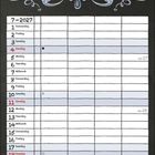 Kalenderseite mit "JULI" oben dekorativ gestaltet. Der Monat hat Wochenbeginn am Donnerstag, Sonntage sind rot markiert.