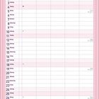 Kalenderseite für Juli 2027. Enthält Wochentage und Kalendertage. Florales Design mit lila und rosa Verzierungen.