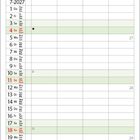 7-2027, darunter ein Monatskalender mit Wochentagen in mehreren Sprachen. Oben ist eine Küstenlandschaft.