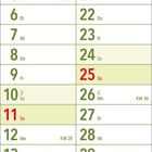 Kalenderblatt Juli 2027, Tage in grün, Sonntage in rot. Wochenenden hervorgehoben. Bereich für Notizen unten.