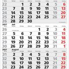 Kalender für 2027, zeigt Juni bis August, Sonntage in Rot. Markiert: 21.6. Sommeranfang, 4.7. und 15.8. Feiertage.