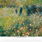 Juli 2024, impressionistisches Gemälde: Zwei Personen in einer blühenden Wiese. Eine Person hält einen Sonnenschirm.