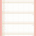 „Sonne an, Kopf aus.“ Kalender für Juli 2027. Illustration mit Liegestuhl, Sonnenschirm. Platz für Notizen.