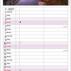 Kalenderblatt für Juli 2027. Zitat: "Erfahrung ist ein Leuchtturm, der uns den richtigen Weg weist." Bild zeigt Leuchtturm.