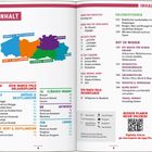 „INHALT“ steht oben, darunter eine farbige Karte von Belgien, die Regionen hervorhebt.