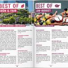 Links: 
BEST OF GRÜN & FAIR
RECHTS: 
BEST OF LOW-BUDGET 
Mittig: Zwei Titelbilder mit Natur und Wasseraktivitäten.