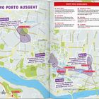 "WO PORTO AUSGEHT" und Highlights: Casa da Música, Maus Hábitos, FE Wine & Club, Galeria de Paris, Muxima, Letraria. Karte zeigt Viertel.