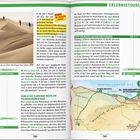 Texte beschreiben Erlebnistouren in Ägypten, mit Stationen in Marsa Matrouh und Alexandria. Eine Karte zeigt die Route. Links: Foto von Dünen.