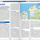 Zwei Textabschnitte. Links: "BATUMI". Rechts oben: "DIE SCHWARZMEERKÜSTE". Dazwischen eine Karte von Batumi.